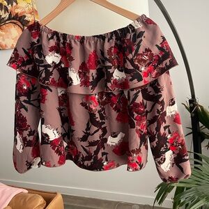 Aritzia Wilfred Morel Ruffle Trim Long Sleeve Blouse